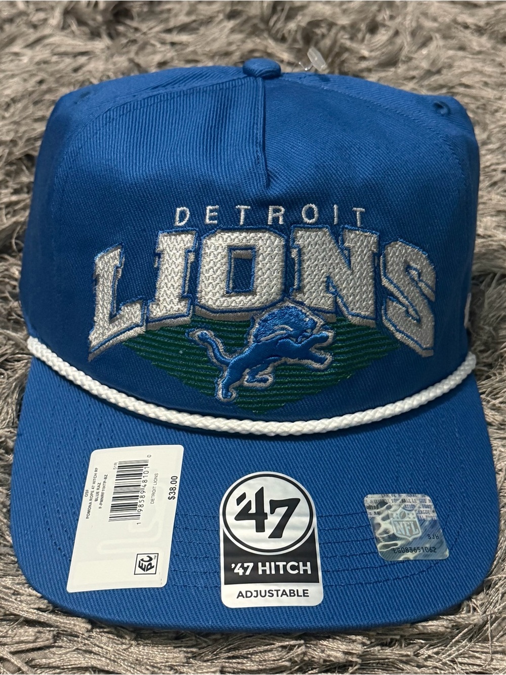 Detroit Lions NFL Men’s Blue Premiere ‘47 Brand Hitch Snapback Hat